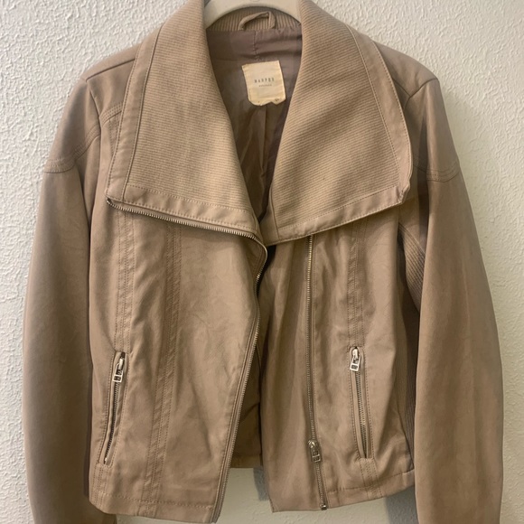 Tan Faux Leather Jacket - Picture 1 of 2